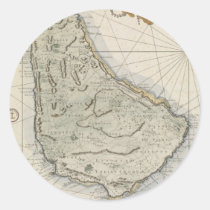 Carte vintage des Barbade (1758) autocollants