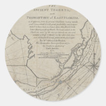 Carte vintage des clés de la Floride (1771) (2) autocollants