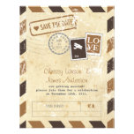 Carte vintage d'invitation de par avion
