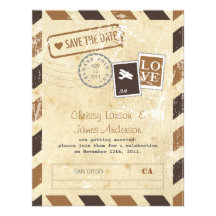 Carte vintage d'invitation de par avion