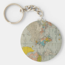 Carte vintage du monde porte-clefs