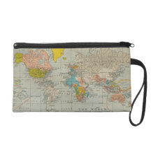 Carte vintage du monde sac à main avec dragonne