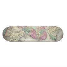 Carte vintage du port de Boston (1857) Plateau De Skateboard