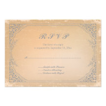 Carte vintage grise affligée de rsvp de rouleau de cartons d'invitation