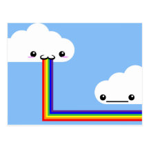 Carte vomissante d'arc-en-ciel de nuage carte postale