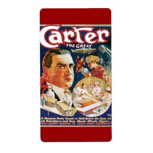 Carter The Great Vintage Magician Advertisement Labels
