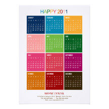 Cartes 2011 lumineuses de calendrier d'affaires -  faire-parts