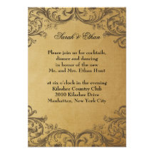 Cartes antiques baroques de réception de mariage d faire-parts