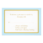 Cartes assez bleues et d'or de mariage de réponse faire-parts