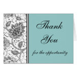 Cartes bleues de Merci de Toile, personnalisées