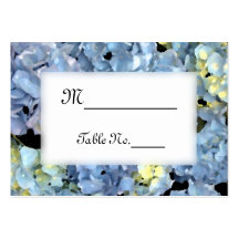 Cartes bleues d'endroit de mariage d'hortensia cartes de visite professionnelles