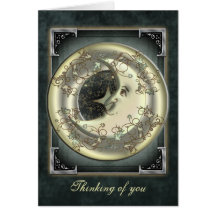 Cartes célestes de salutations et de note de lune