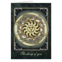 Cartes célestes de salutations et de note de Sun
