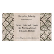 Cartes de clôture de mariage de lierre carte de visite