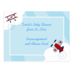 Cartes de conseil de baby shower d'avion d'aviateu cartes postales