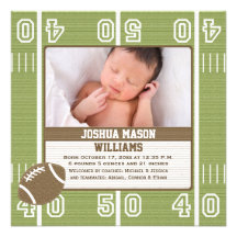 Cartes de faire-part de naissance de photo du foot