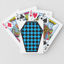 Cartes de jeu (cyan) de bois d'ébène de Damier