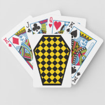 Cartes de jeu de bois d'ébène de Damier (or)