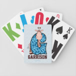 Cartes de jeu de girafe de l'enfant bleu du monogr jeux de cartes