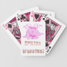Cartes de jeu de mariage de ressort épousant des f