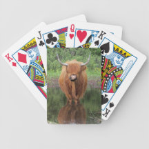 Cartes de jeu des montagnes de vache