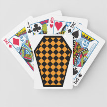 Cartes de jeu (oranges) de bois d'ébène de Damier