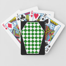 Cartes de jeu (vertes) enes ivoire de Damier
