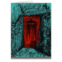 Cartes de note rouges de porte