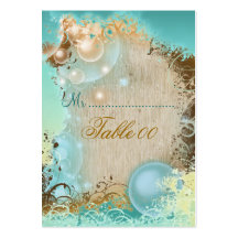 Cartes de placement de table de thème de plage cartes de visite personnelles