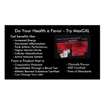 Cartes de produit de MaxGXL Cartes De Visite Professionnelles