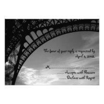Cartes- de réponse de Tour Eiffel Faire-parts