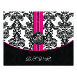 cartes de rsvp de rose de damassé de monogramme faire-part personnalisé