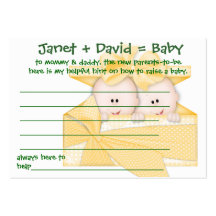 Cartes de signe utile de jeu de baby shower carte de visite