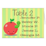 cartes de table de pomme