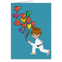 Cartes de Valentine de garçon d'arts martiaux