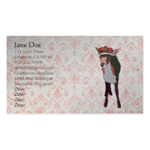 Cartes de visite assez roses de damassé de faon carte de visite