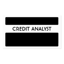 Cartes de visite blancs noirs d'analyste de crédit modèles de cartes de visite