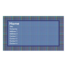Cartes de visite bleus de plaid modèle de carte de visite