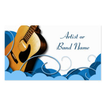 Cartes de visite bleus d'expression de guitare aco cartes de visite professionnelles