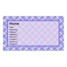 Cartes de visite bleus, roses et verts de plaid carte de visite