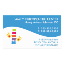 Cartes de visite colorés de chiropractie de remous cartes de visite personnelles