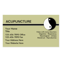 Cartes de visite d'acuponcture modèle de carte de visite