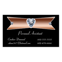Cartes de visite d'assistant personnel de diamant modèles de cartes de visite