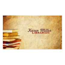 Cartes de visite de bibliothécaire cartes de visite professionnelles