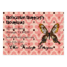 Cartes de visite de Bohème de boutique de papillon Modèle De Carte De Visite