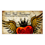 Cartes de visite de coeur à ailes par tatouage urb carte de visite