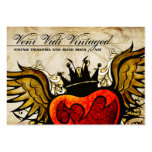 Cartes de visite de coeur à ailes par tatouage urb cartes de visite personnelles