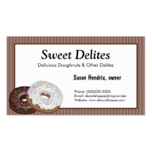 Cartes de visite de dessert de boulangerie cartes de visite personnelles