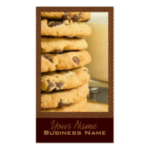 Cartes de visite de gâteaux aux pépites de chocola cartes de visite personnelles