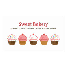 Cartes de visite de petit gâteau de boulangerie cartes de visite professionnelles